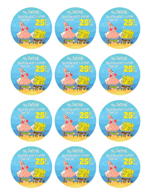Sponge Funnier 24 25 Cupcakes Edible Cupcake Toppers